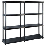 VIDAXL-LAGE RARK 4-Layer 122x30.5x130 cm Kunststoff Schwarz