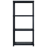 VIDAXL-LAGE RARK 4-Layer 122x30.5x130 cm Kunststoff Schwarz