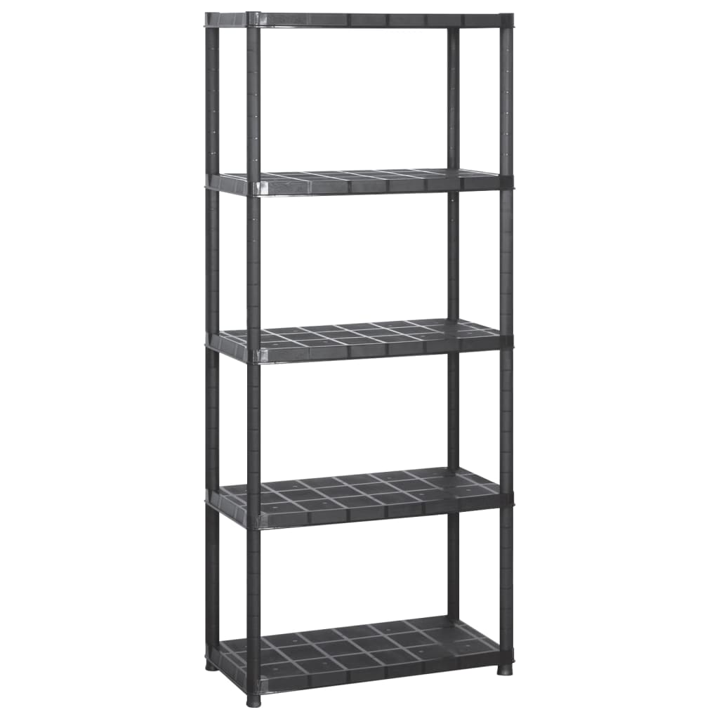 VIDAXL-LAGER RAKE 5-layer 142x38x170 cm Kunststoff schwarz