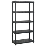 VIDAXL-LAGE RAKE 5-LAYER 183X45.7X185 CM CLASTIK SCHWARZ