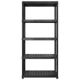 VIDAXL-LAGE RAKE 5-LAYER 183X45.7X185 CM CLASTIK SCHWARZ
