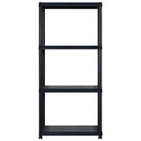 VIDAXL-LAGER RAKE 4-LAYER 183X30.5X130 CM CLASTIK SCHWARZ