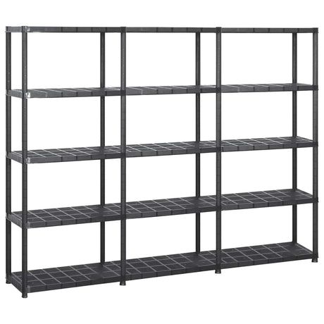 Vidaxx Lagerregal 5-lagig 213x38x170 cm Kunststoff schwarz