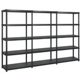 VIDAXL-LAGER RAKE 5-LAYER 274,5 x 45,7 x 185 cm Kunststoff Schwarz
