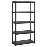 VIDAXL-LAGER RAKE 5-LAYER 274,5 x 45,7 x 185 cm Kunststoff Schwarz