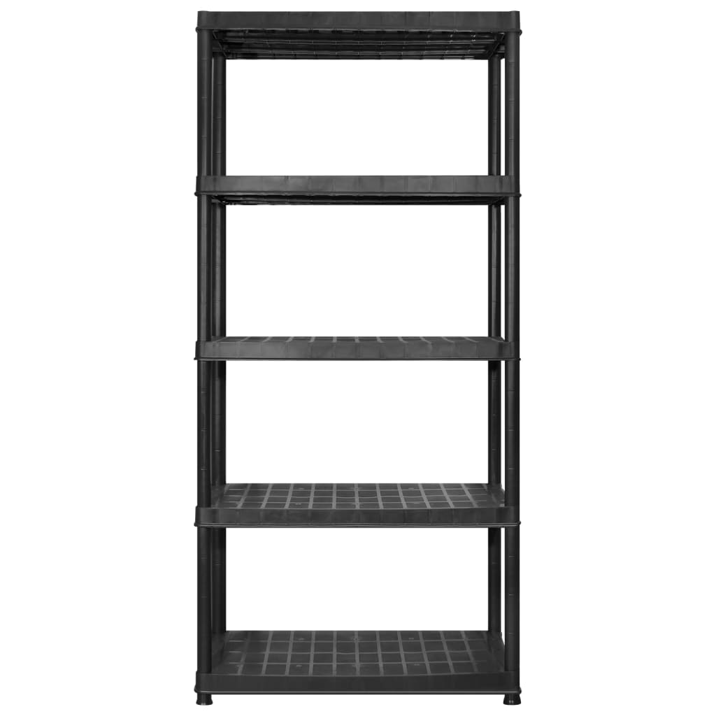 VIDAXL-LAGER RAKE 5-LAYER 274,5 x 45,7 x 185 cm Kunststoff Schwarz