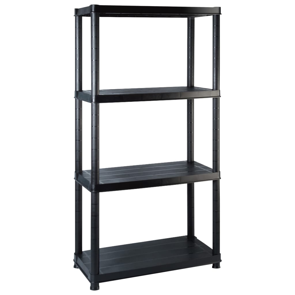 VIDAXL-LAGER RAKE 4-Layer 244x30.5x130 cm Kunststoff Schwarz