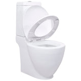 Vidaxl Toilettenrunde Abfluss unter Keramikweiß