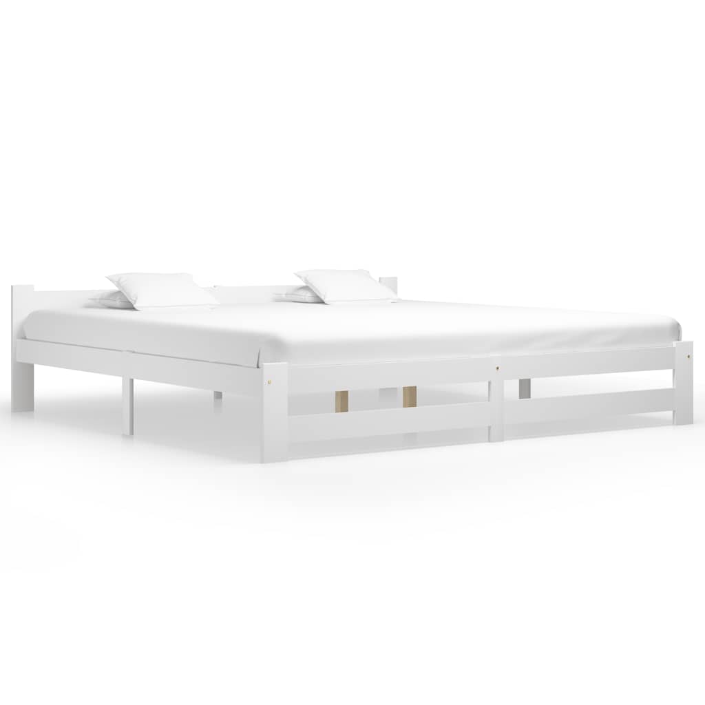 Vidaxl bedframe massief grenenhout wit 200x200 cm