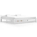 Vidaxl bedframe massief grenenhout wit 200x200 cm