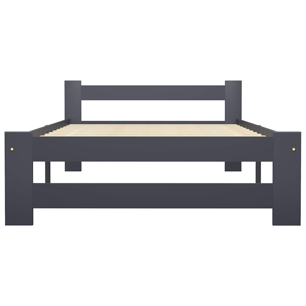 Vidaxl bedframe massief grenenhout donkergrijs 100x200 cm