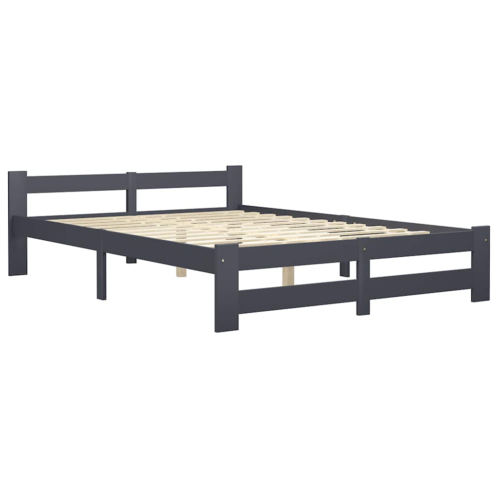 Vidaxl bedframe massief grenenhout donkergrijs 160x200 cm
