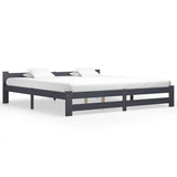 Vidaxl bedframe massief grenenhout donkergrijs 200x200 cm