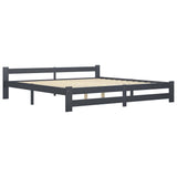 Vidaxl bedframe massief grenenhout donkergrijs 200x200 cm