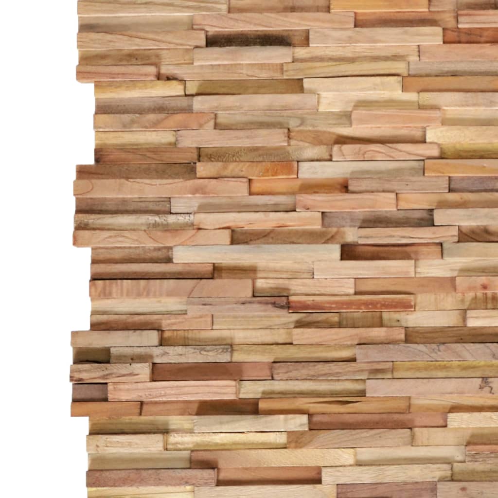 Vidaxxl Wandpaneele 10 Stk. 3D 1,08 m² massives Teakholz