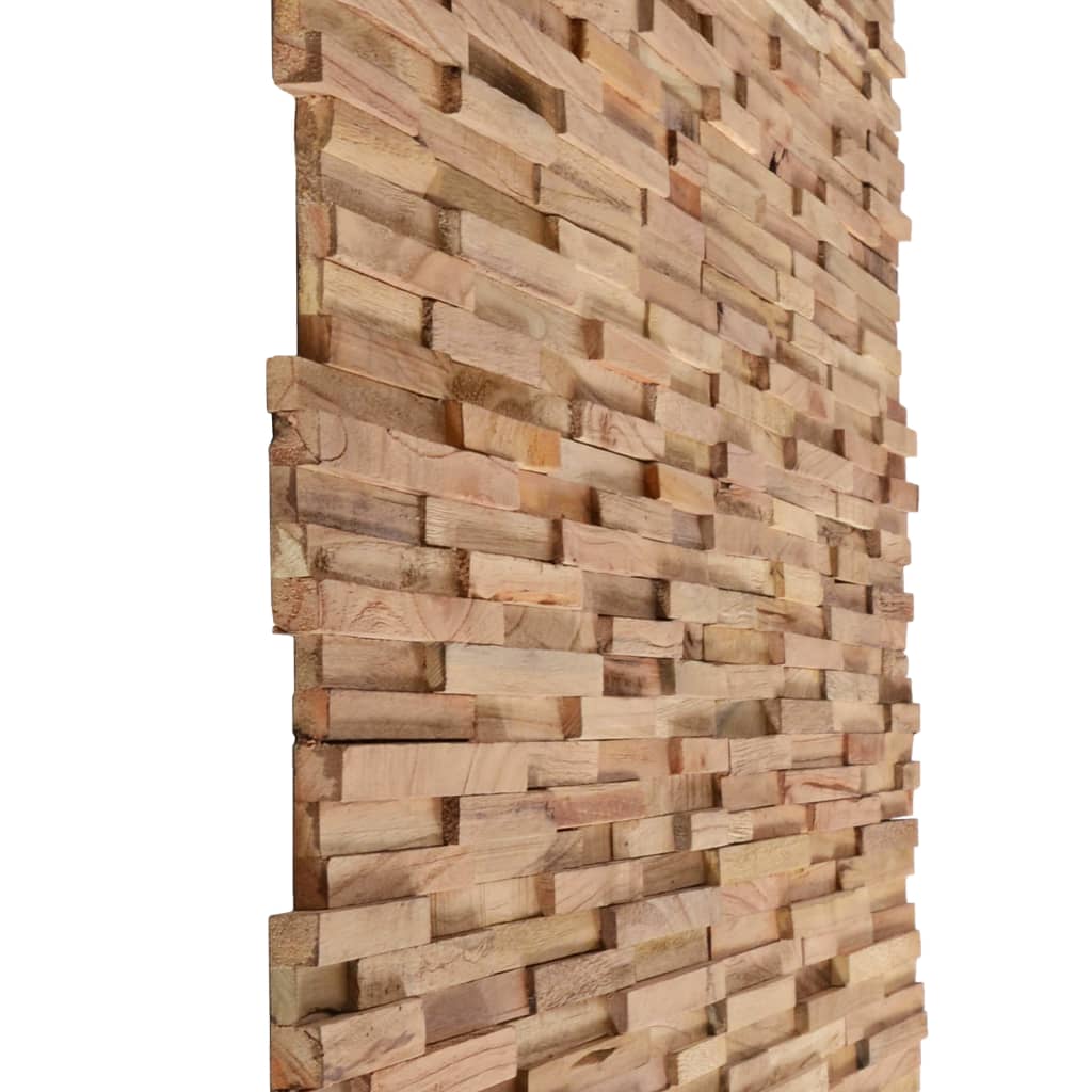 Vidaxxl Wandpaneele 10 Stk. 3D 1,08 m² massives Teakholz
