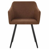 Vidaxl eetkamerstoelen 4 st stof bruin