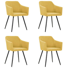 Vidaxl eetkamerstoelen 4 st stof geel
