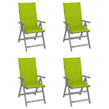 Vidaxl tuinstoelen 4 st verstelbaar met kussens massief acaciahout