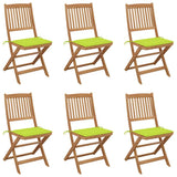 Vidaxl tuinstoelen 6 st inklapbaar met kussens massief acaciahout