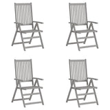 Vidaxl tuinstoelen 4 st verstelbaar massief acaciahout grijs