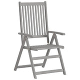 Vidaxl tuinstoelen 4 st verstelbaar massief acaciahout grijs