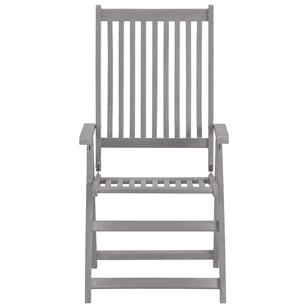 Vidaxl tuinstoelen 4 st verstelbaar massief acaciahout grijs