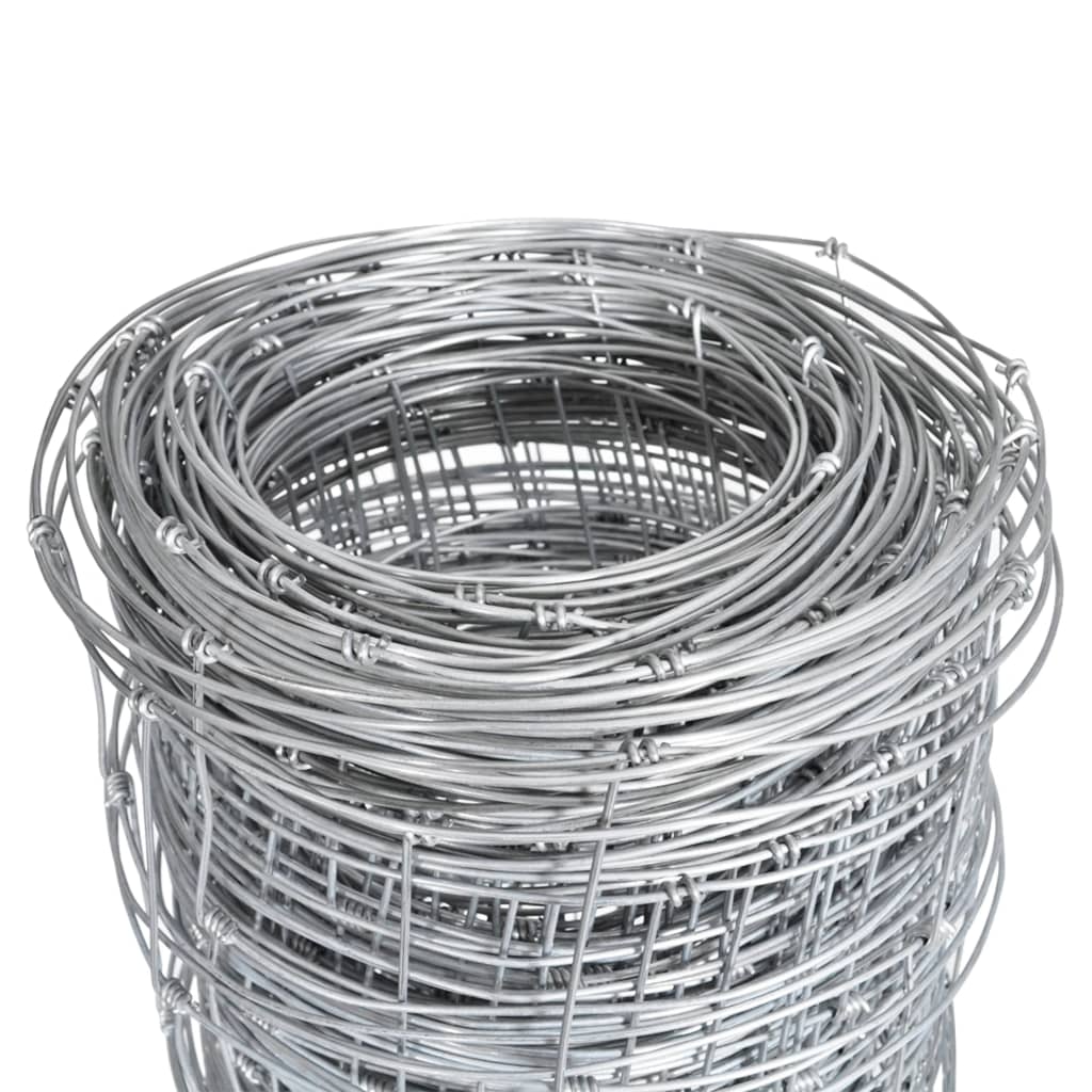 Vidaxl -Zaun 50 m 150 cm verzinkter Stahl Silberfarben