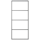 Vidaxl Schiebetür 90x205 cm Aluminium und ESG -Glas schwarz