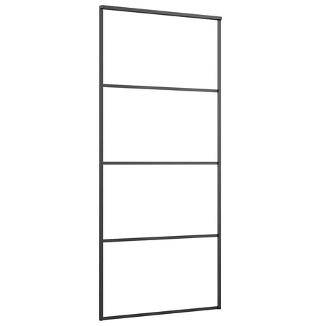 Vidaxl Schiebetür 90x205 cm Aluminium und ESG -Glas schwarz