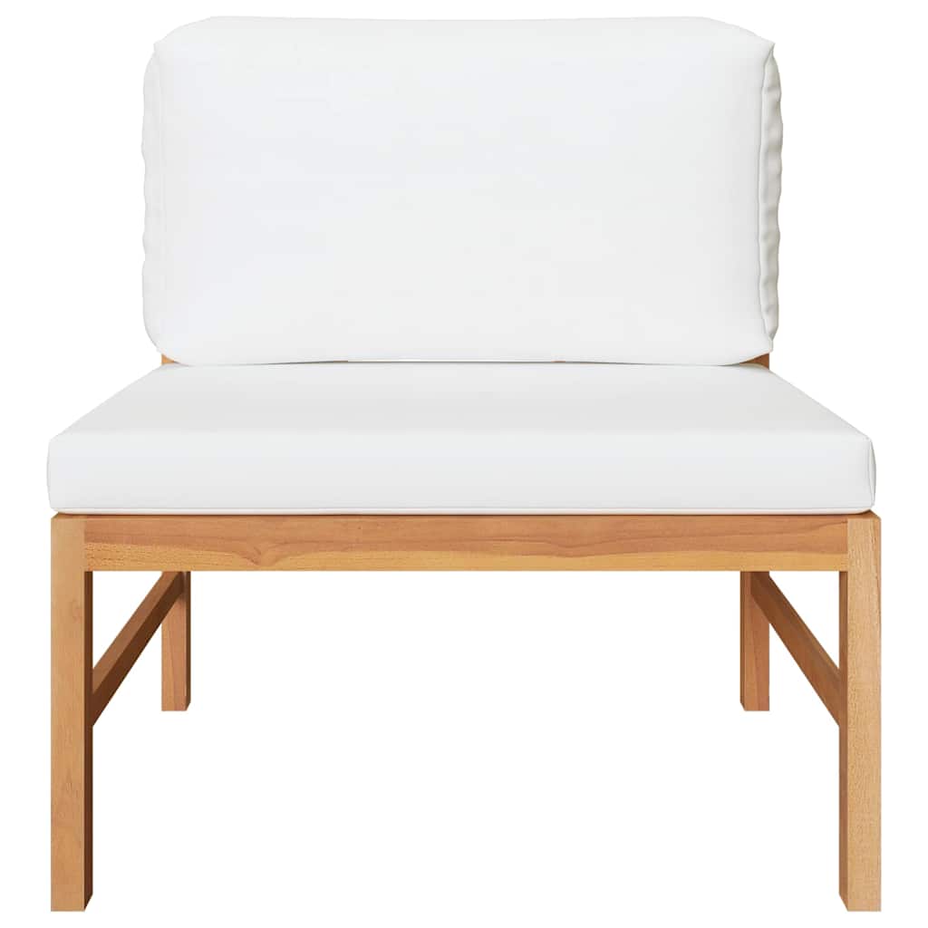 Vidaxl 2-delige loungeset met crèmekleurige kussens teakhout