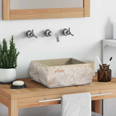 Vidaxl Sink 30x30x13 cm Marmorcreme -ausgelöst