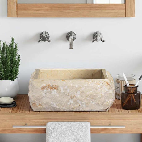 Vidaxl Sink 30x30x13 cm Marmorcreme -ausgelöst