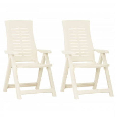 Vidaxl opklapbare ligstoelen, 2 stuks, wit plastic.