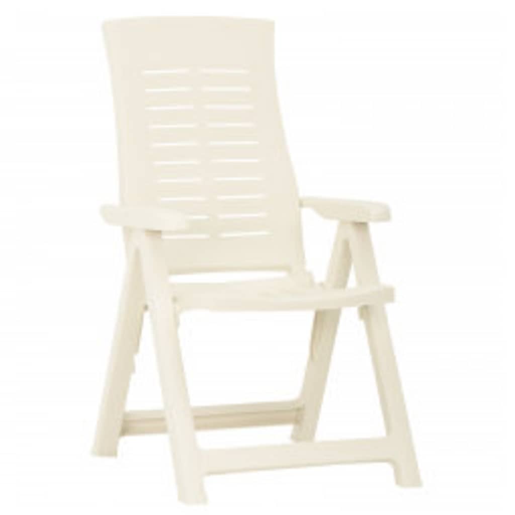 Vidaxl opklapbare ligstoelen, 2 stuks, wit plastic.