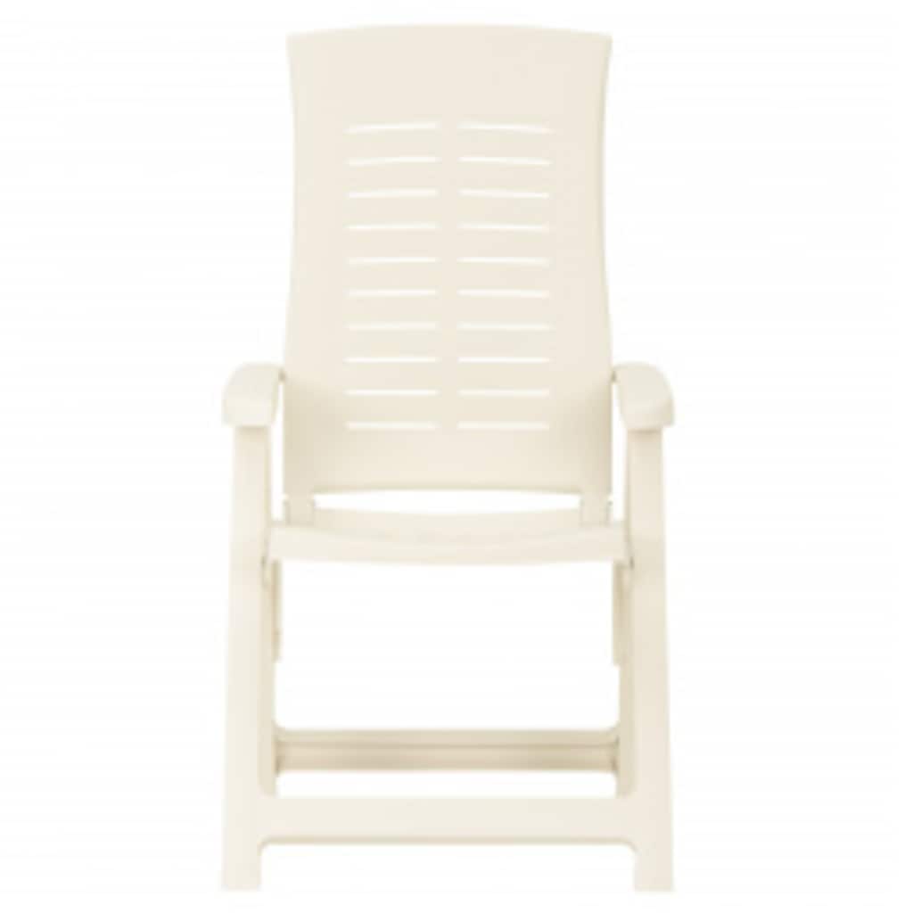 Vidaxl opklapbare ligstoelen, 2 stuks, wit plastic.