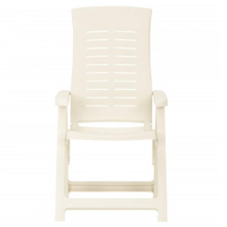 Vidaxl opklapbare ligstoelen, 2 stuks, wit plastic.