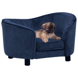 Vidaxl Dog Bank 69x49x40 cm Plüschblau