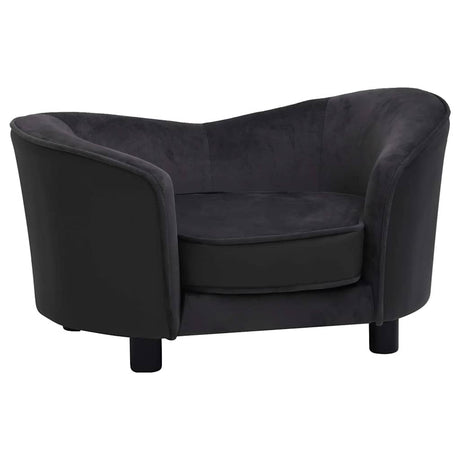 Vidaxl Hundebank 69x49x40 cm Pluche und künstliches Lederschwarz