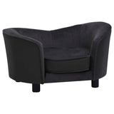 Vidaxl Hundebank 69x49x40 cm Pluche und künstliches Lederschwarz