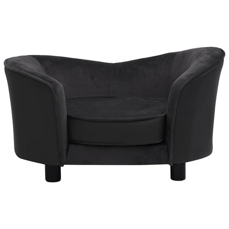 Vidaxl Hundebank 69x49x40 cm Pluche und künstliches Lederschwarz
