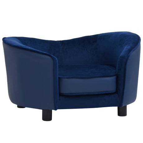 Vidaxxl Hundesofa 69x49x40 cm Plüsch und Kunstleder blau