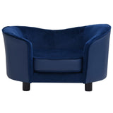 Vidaxxl Hundesofa 69x49x40 cm Plüsch und Kunstleder blau