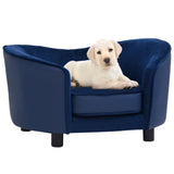 Vidaxxl Hundesofa 69x49x40 cm Plüsch und Kunstleder blau