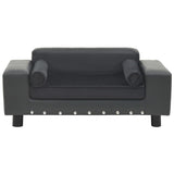 Vidaxl Hundebank 81x43x31 cm Plüsch und künstliches Leder dunkelgrau