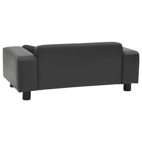 Vidaxl Hundebank 81x43x31 cm Plüsch und künstliches Leder dunkelgrau