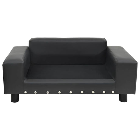 Vidaxl Hundebank 81x43x31 cm Plüsch und künstliches Leder dunkelgrau