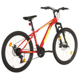 Vidaxl Mountainbike 21 Zahnräder 27,5 -Zoll -Räder 38 cm Rahmen rot