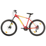 Vidaxl Mountainbike 21 Zahnräder 27,5 -Zoll -Räder 42 cm Rahmen rot
