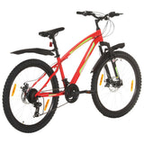 Vidaxl Mountainbike 21 Zahnräder 26 Zoll Räder 36 cm rot